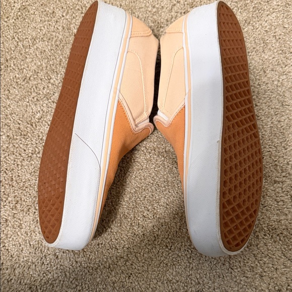 Vans Asher Platform Peach Color Block Slip-On Shoes - Picture 8 of 9